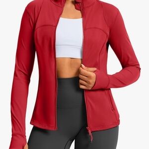 G Gradual Women’s Athletic Zip Up Jacket XL Slim Fit Red Workout Running